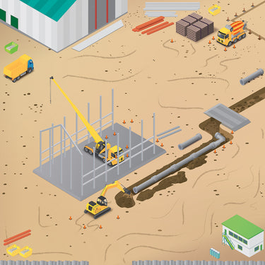 rugged robot construction site mat